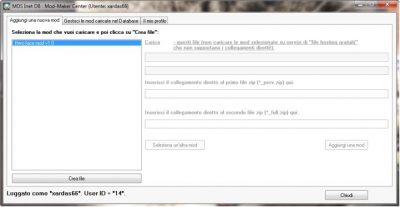 Interfaccia di creazione di un mod.
