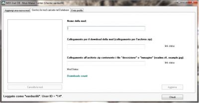 Interfaccia di gestione dei mod.