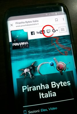Link a canale Twitch su sito mobile